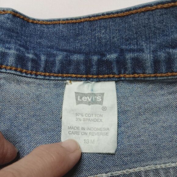 Levi's Relaxed Straight Leg Jeans Stretch High Rise Cttn Blue Denim Juniors 13 M - Picture 6 of 6